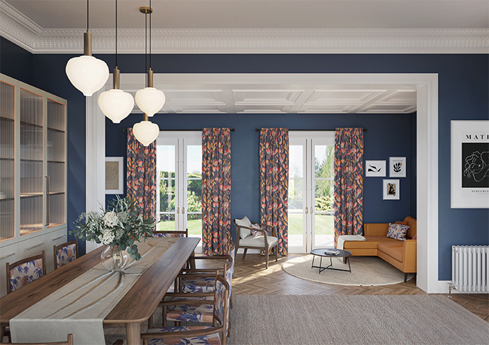 Belle Fuchsia, Indigo - Made to Measure Curtains - Image 13